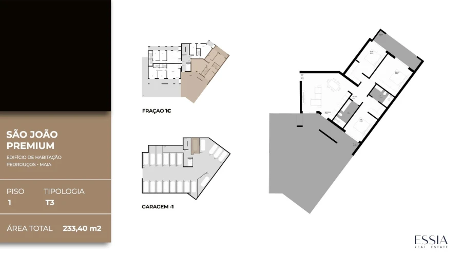 Apartamento T3 para Venda em Pedrouços Planta 1