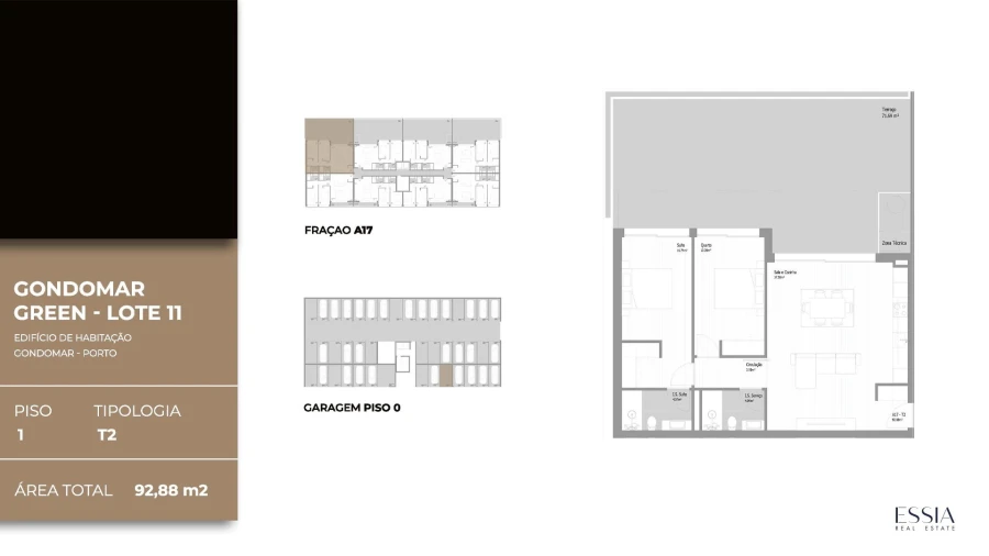 Apartamento T2 para Venda em Fânzeres e São Pedro da Cova Planta 1