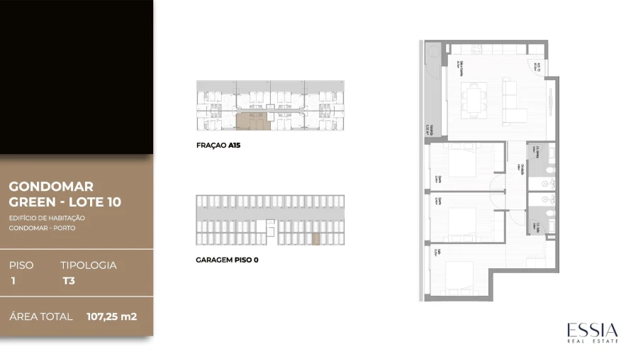 Apartamento T3 para Venda em Fânzeres e São Pedro da Cova Planta 1