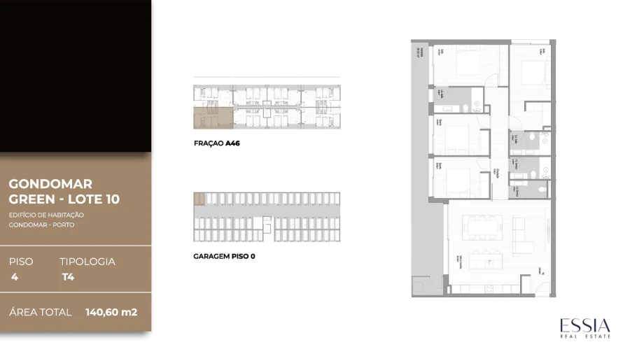 Apartamento T4 para Venda em Fânzeres e São Pedro da Cova Planta 1