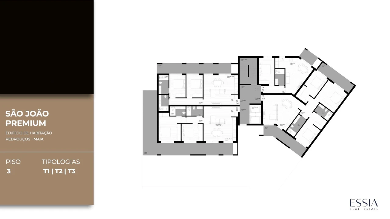 Apartamento T3 para Venda em Pedrouços Planta 2