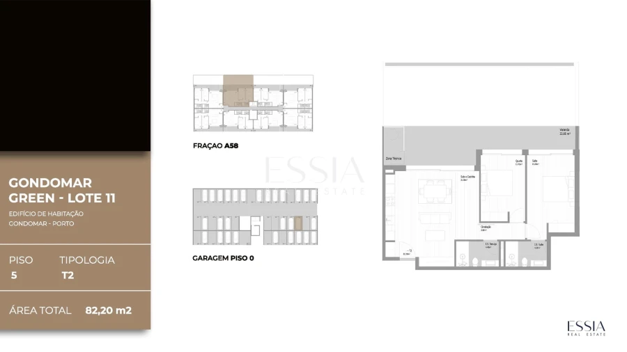 Apartamento T2 para Venda em Fânzeres e São Pedro da Cova Planta 1