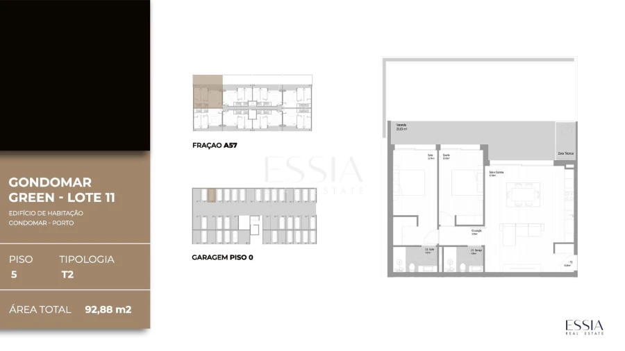 Apartamento T2 para Venda em Fânzeres e São Pedro da Cova Planta 1