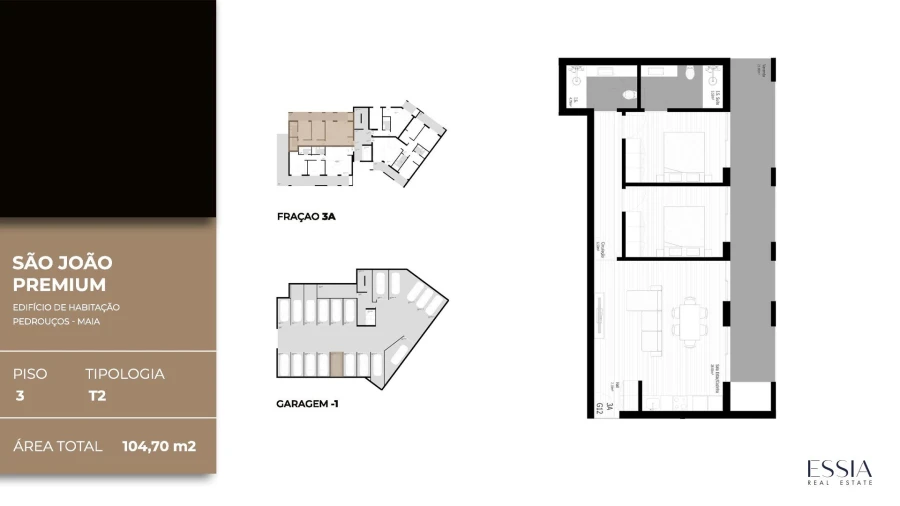 Apartamento T2 para Venda em Pedrouços Planta 2