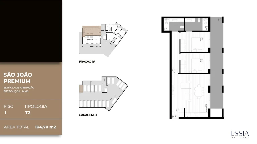 Apartamento T2 para Venda em Pedrouços Planta 1