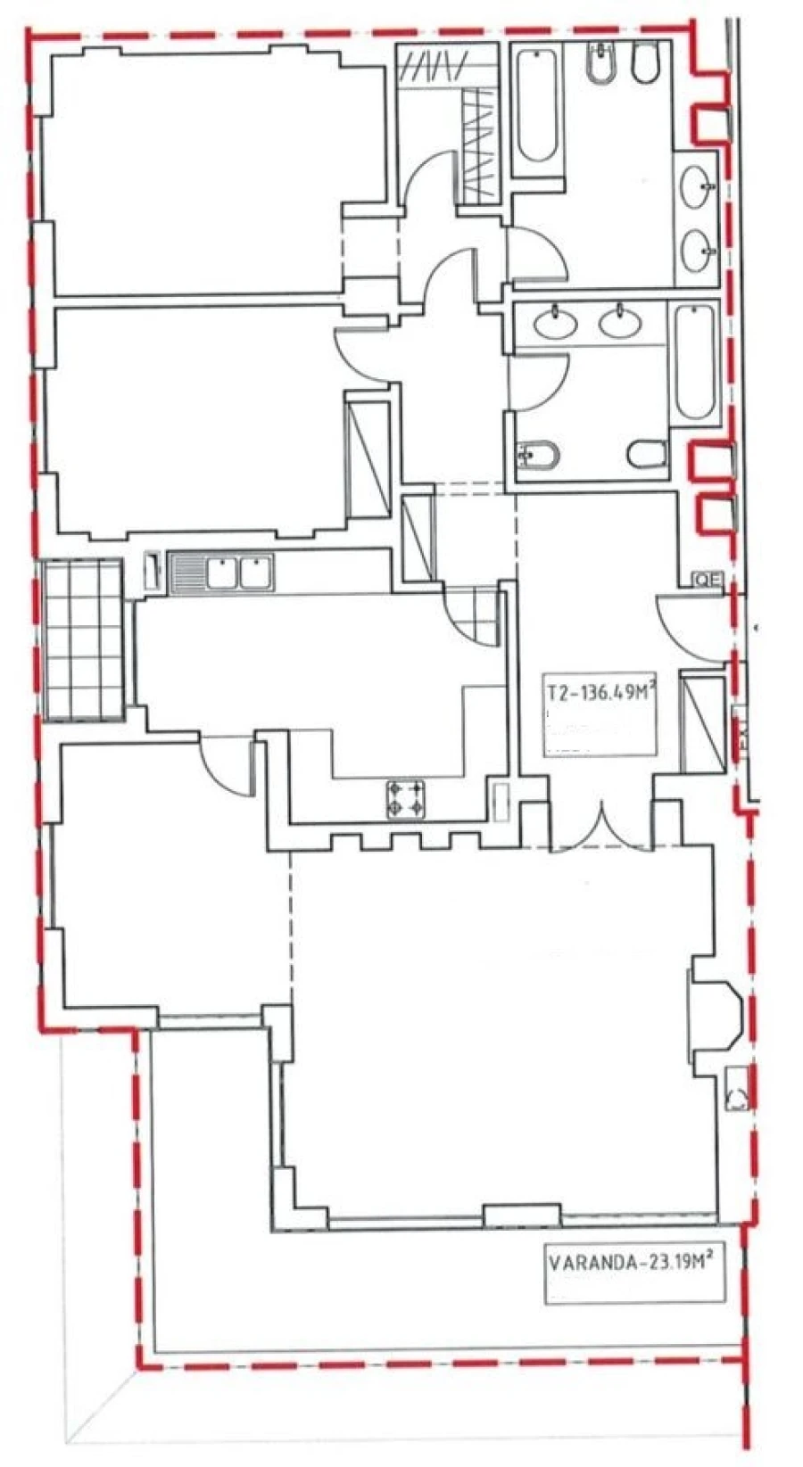 Apartamento T2 para Venda em Cascais e Estoril Planta 1