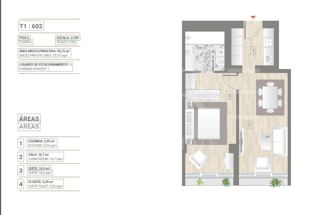 Apartamento T1 para Venda em Estrela Foto 19