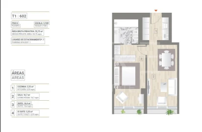 Apartamento T1 para Venda em Estrela