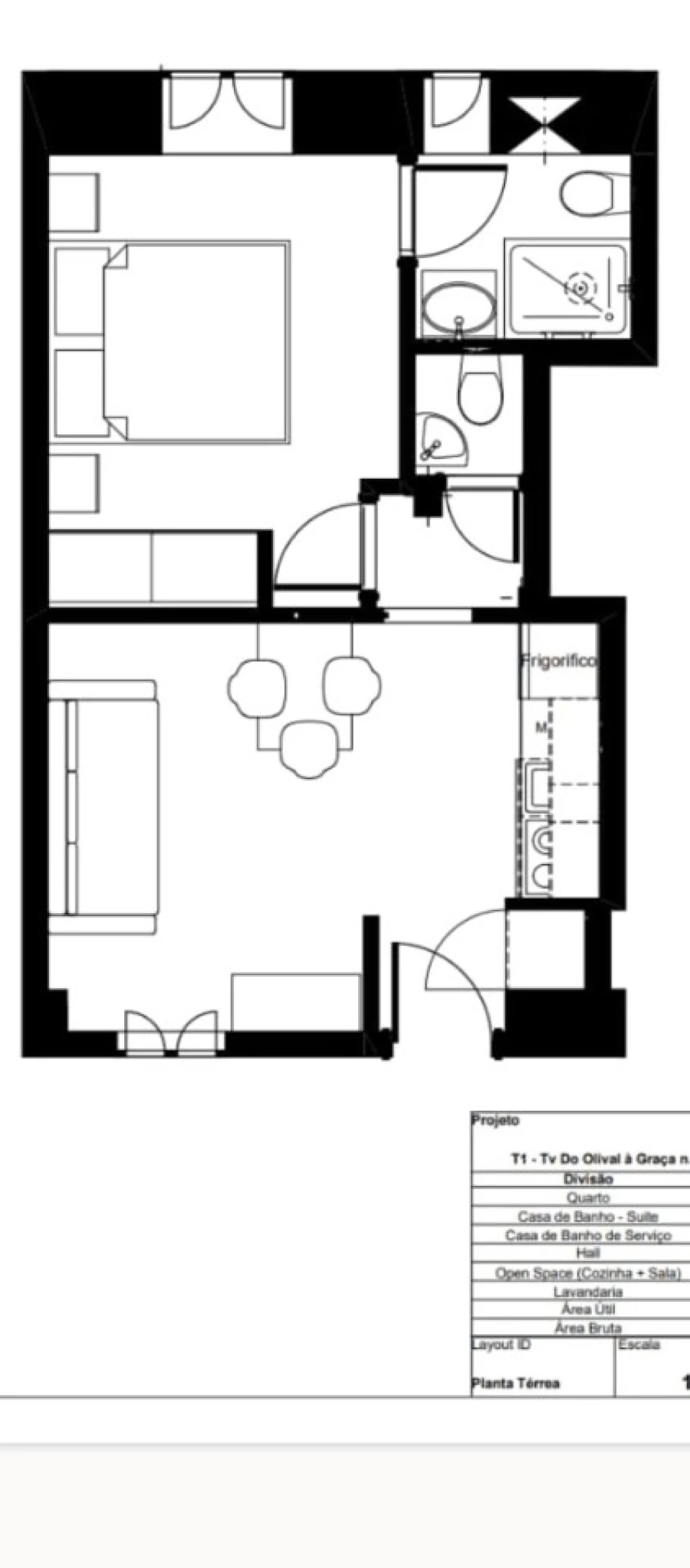 Apartamento T1 para Venda em São Vicente Planta 1