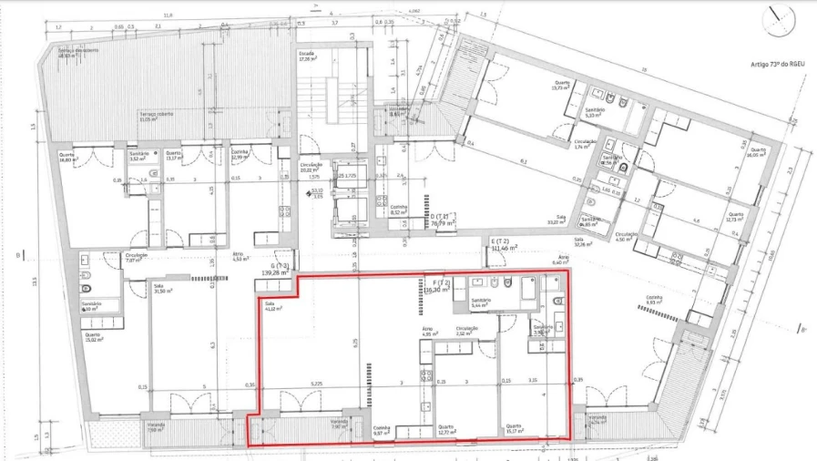Apartamento T2 para Venda em Leiria, Pousos, Barreira e Cortes Planta 1