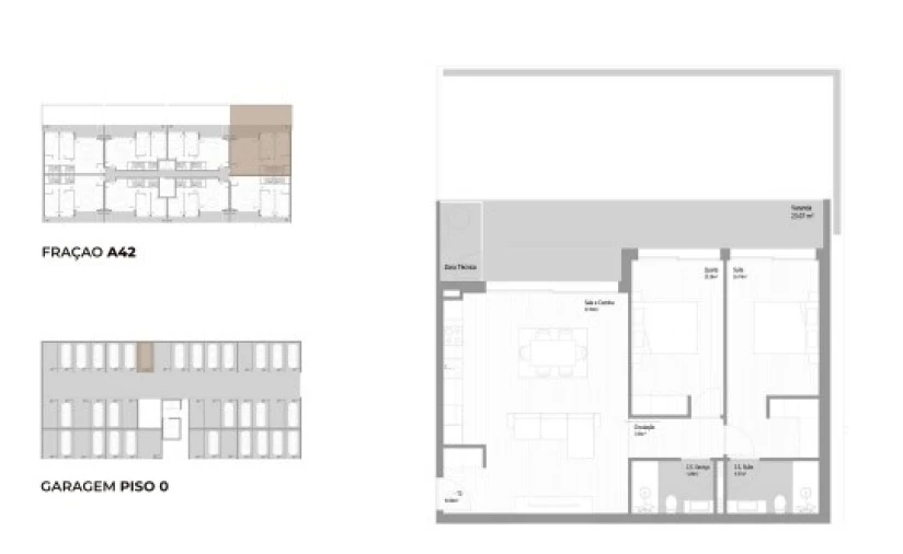 Apartamento T2 para Venda em Fânzeres e São Pedro da Cova Planta 1