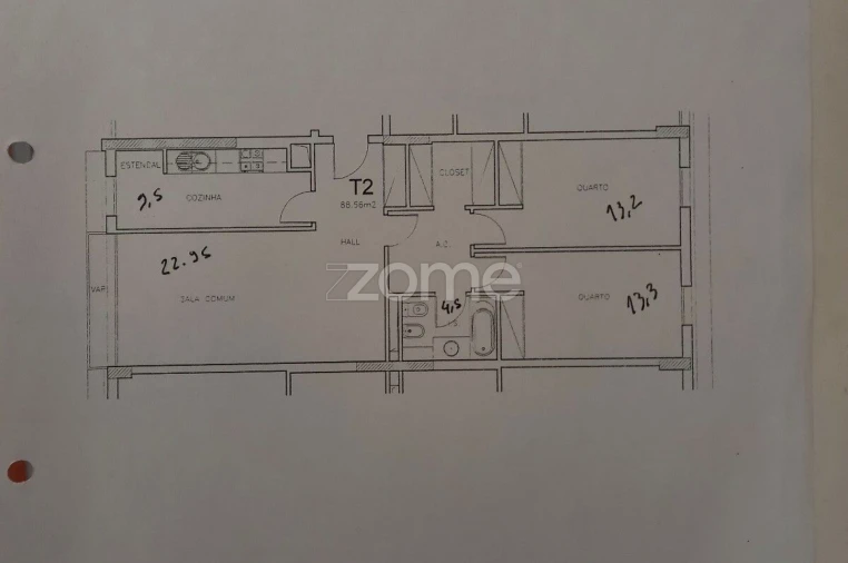 Apartamento T2 para Arrendamento em Lumiar Planta 1