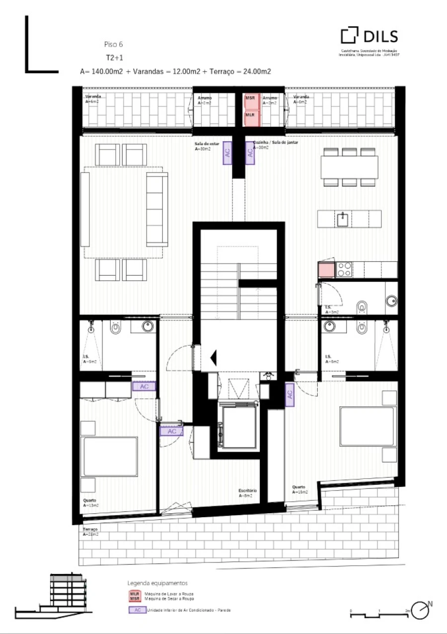 Apartamento T2 para Venda em Bonfim Planta 1