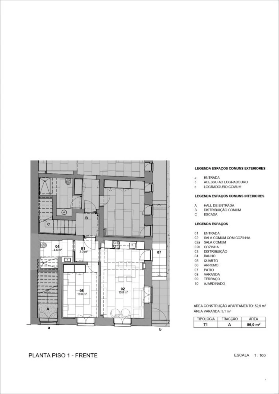 Apartamento T1 para Venda em Paranhos Planta 1