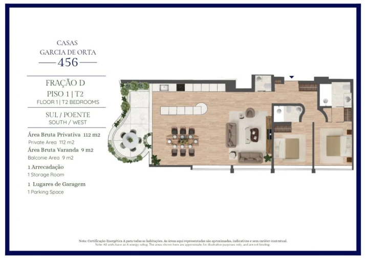 Apartamento T2 para Venda em Aldoar, Foz do Douro e Nevogilde Planta 1