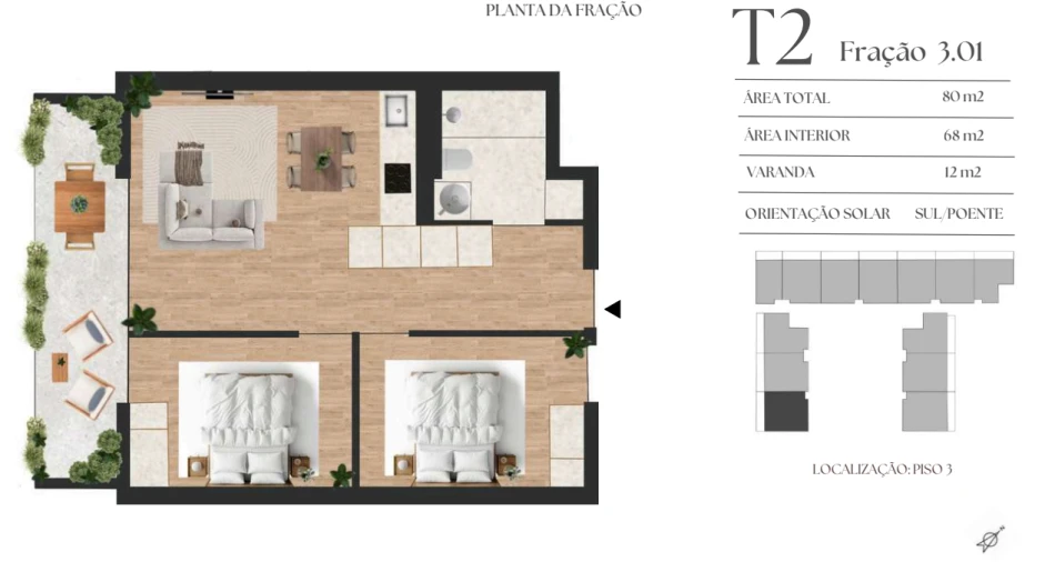 Apartamento T2 para Venda em Vilar de Andorinho Planta 1