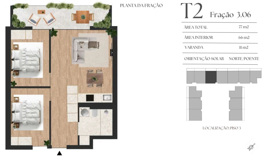 Apartamento T2 para Venda em Vilar de Andorinho Planta 1