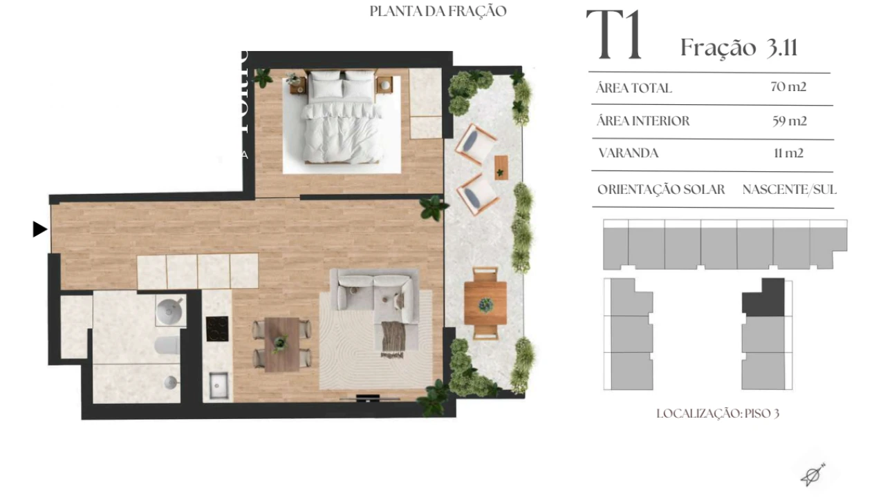Apartamento T1 para Venda em Vilar de Andorinho Foto 8