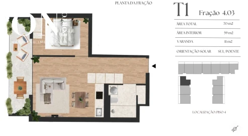 Apartamento T1 para Venda em Vilar de Andorinho