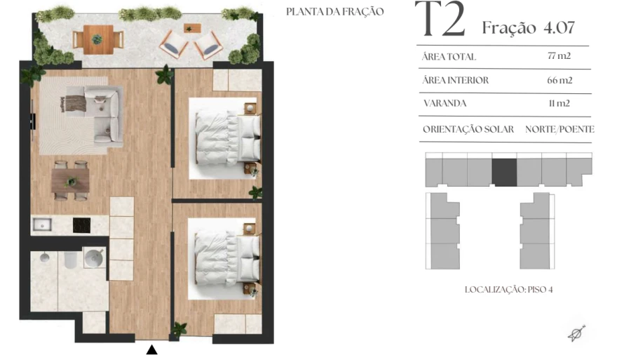 Apartamento T2 para Venda em Vilar de Andorinho Planta 1