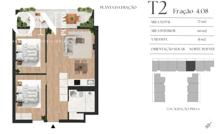 Apartamento T2 para Venda em Vilar de Andorinho