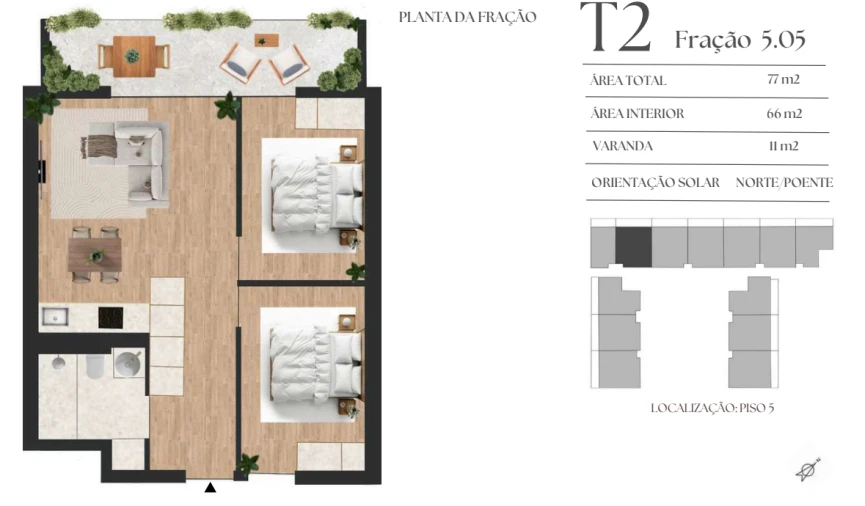 Apartamento T2 para Venda em Vilar de Andorinho Planta 1