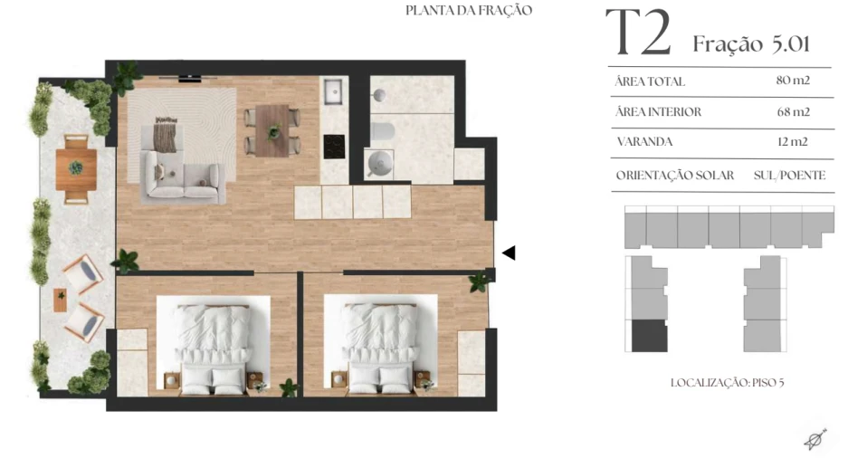 Apartamento T2 para Venda em Vilar de Andorinho Planta 1