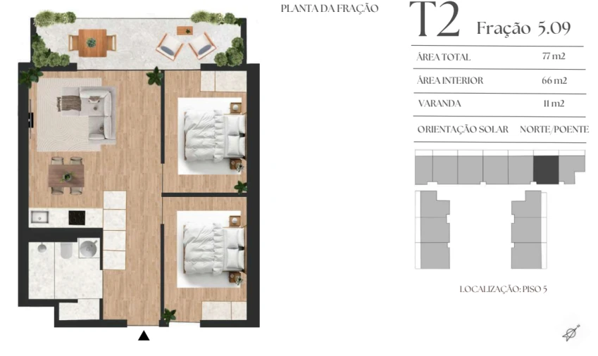 Apartamento T2 para Venda em Vilar de Andorinho Planta 1