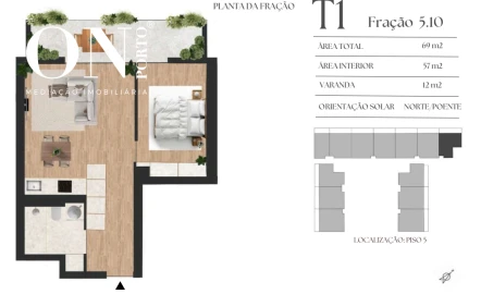 Apartamento T1 para Venda em Vilar de Andorinho