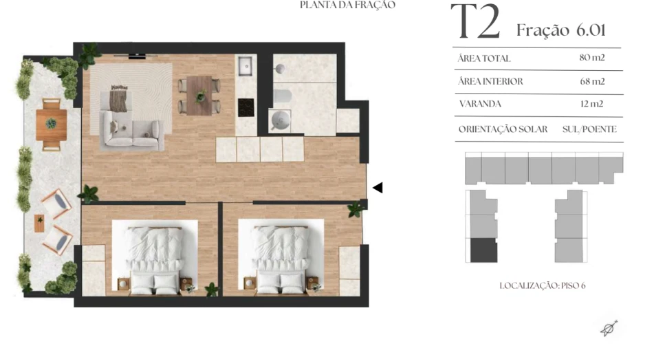 Apartamento T2 para Venda em Vilar de Andorinho Planta 1