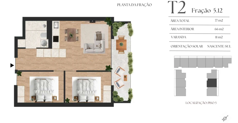 Apartamento T2 para Venda em Vilar de Andorinho Planta 1