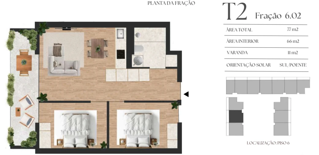 Apartamento T2 para Venda em Vilar de Andorinho Planta 1