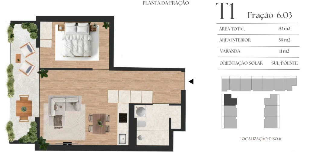 Apartamento T1 para Venda em Vilar de Andorinho Planta 1