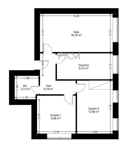 Apartamento T2 para Venda em Penafiel