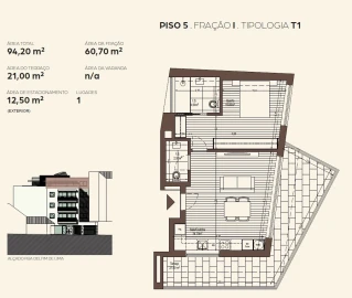 Apartamento T1 para Venda em Canelas