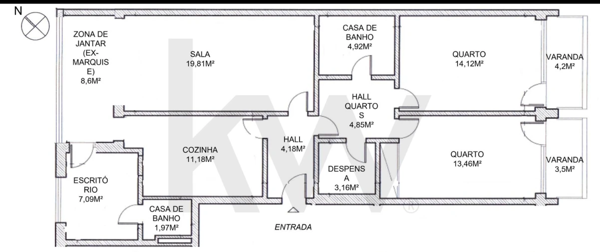 Apartamento T2 para Venda em Almada, Cova da Piedade, Pragal e Cacilhas Planta 1