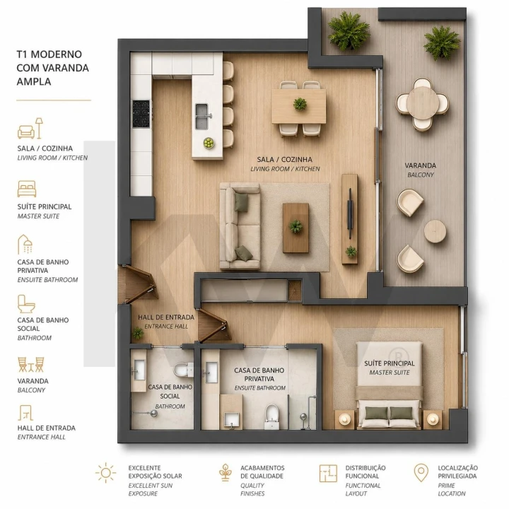 Apartamento T1 para Venda em Loule (São Clemente) Foto 26