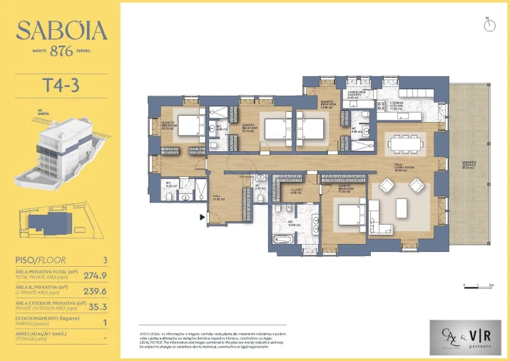 Apartamento T4 para Venda em Cascais e Estoril Planta 1