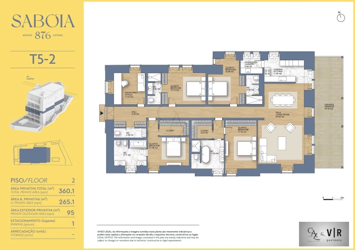 Apartamento T5 para Venda em Cascais e Estoril Planta 1