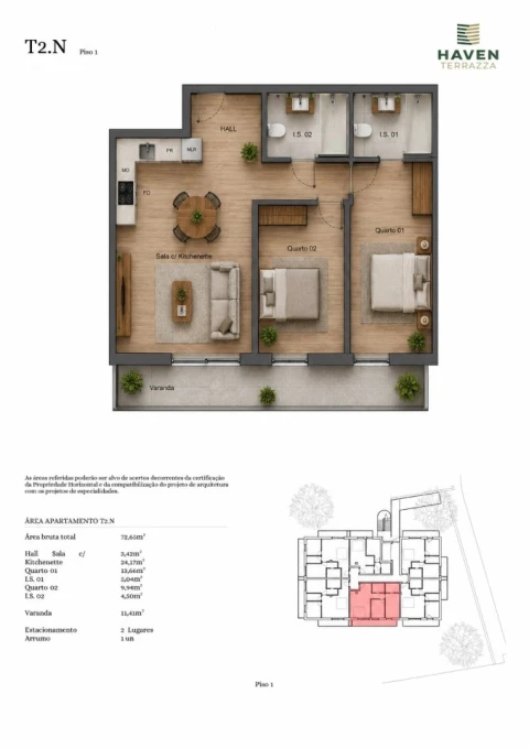 Apartamento T2 para Venda em Gondomar (São Cosme), Valbom e Jovim