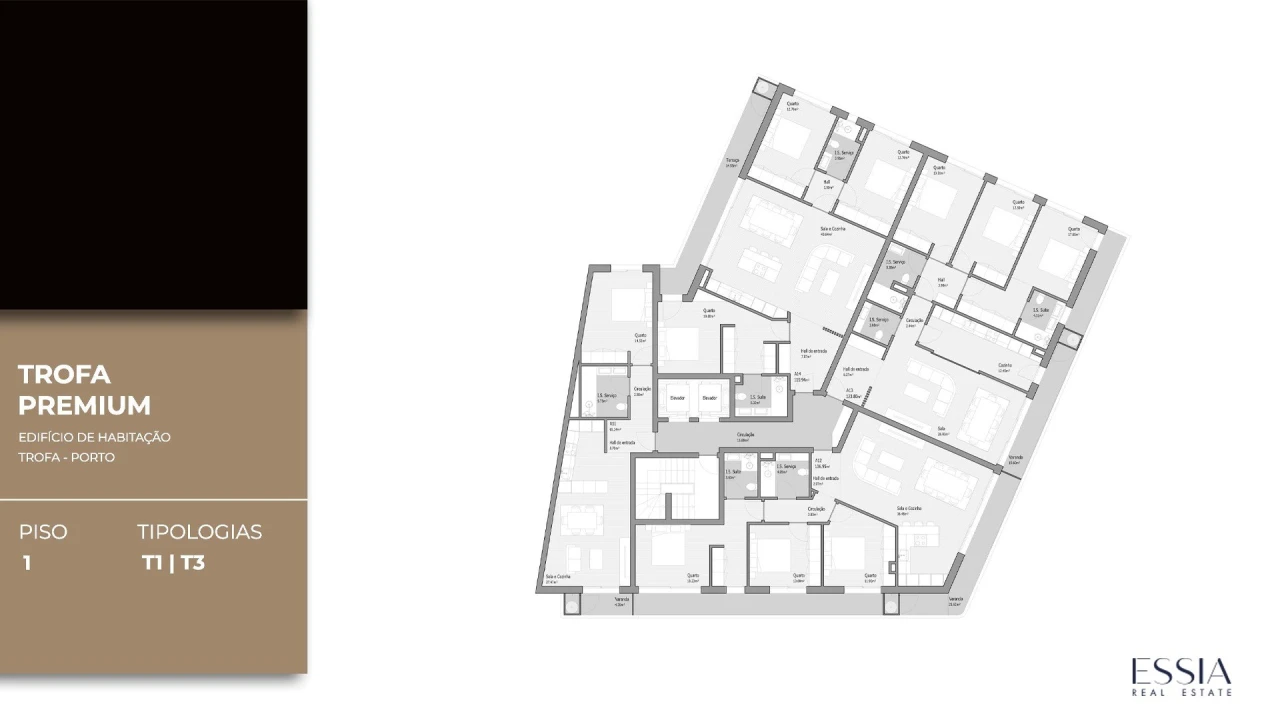 Apartamento T3 para Venda em Bougado (São Martinho e Santiago) Planta 2