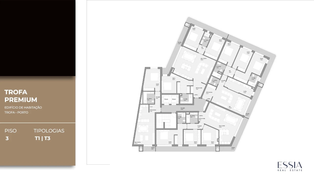 Apartamento T3 para Venda em Bougado (São Martinho e Santiago) Planta 2