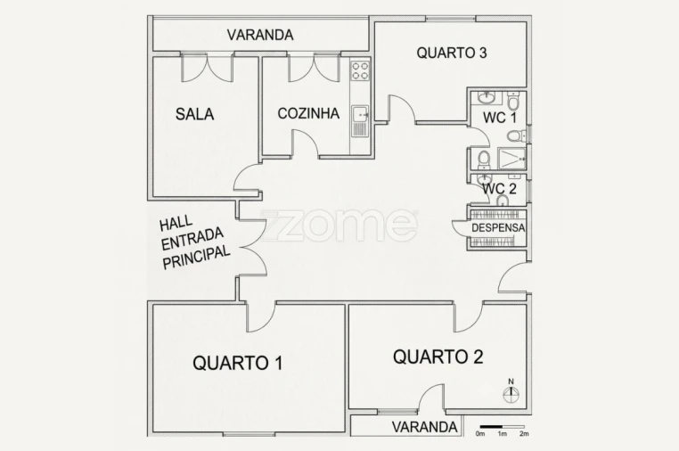 Apartamento T3 para Venda em Porto Salvo Planta 1