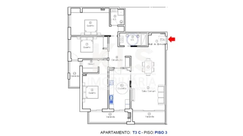 Apartamento T3 para Venda em Tavarede