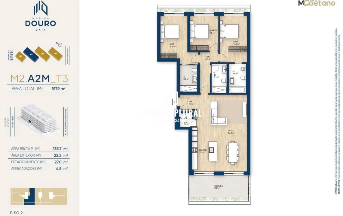 Apartamento T3 para Venda em Canidelo Foto 37