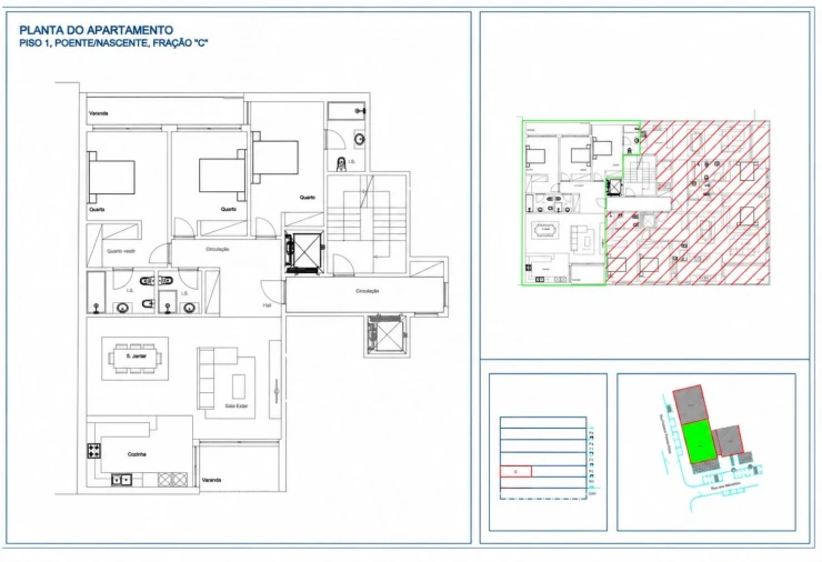 Apartamento T3 para Venda em Cidade da Maia Planta 1