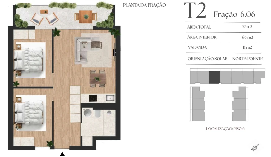 Apartamento T2 para Venda em Vilar de Andorinho Planta 1