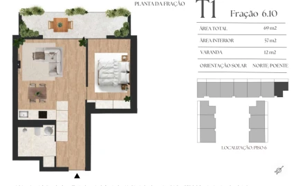 Apartamento T1 para Venda em Vilar de Andorinho