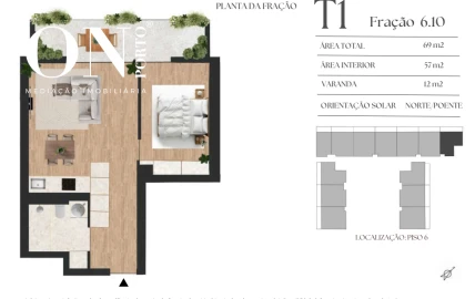 Apartamento T1 para Venda em Vilar de Andorinho