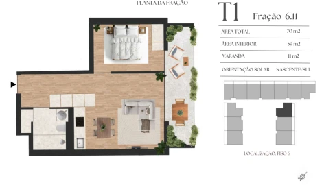 Apartamento T1 para Venda em Vilar de Andorinho